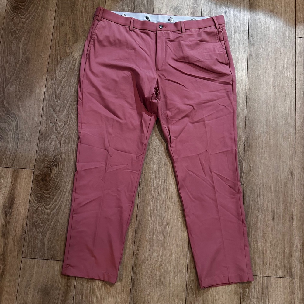 Lauren Ralph Lauren Mens Performance Chino Pants 40x30 Pink Stretch P40W X30L